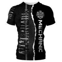 Mechanik koszula męska koszulka narzędzia mechaniczne drukuj z krótkim rękawem lato bawełna Casual topy ponadgabarytowa moda oddychająca odzież 6